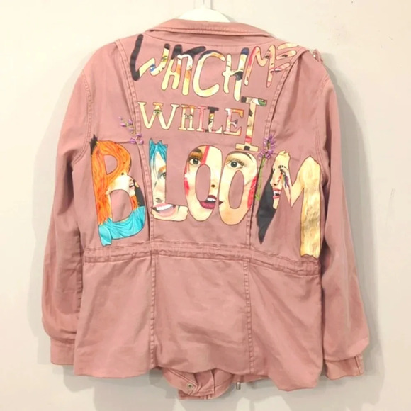 Paramore Jacket Custom Hand Painted 🎶Watch Me While I Bloom🎶 size Small - Picture 3 of 15